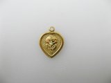 BRASS Rose Heart Tag 2個いり