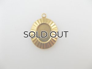 画像1: BRASS Sunburst Oval Setting 10x8mm 