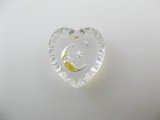 Vintage Glass Intaglio "Moon star" Heart Pendant