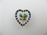 Flower Heart Glass Intaglio Pendant
