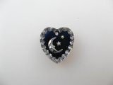 Vintage Glass Intaglio "Moon star" Heart Pendant【Night sky】 