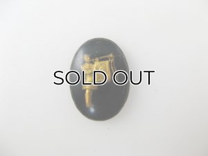 画像1: Black Herald Glass Intaglio Cabochon【18x13】