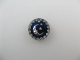 Vintage Glass Intaglio "Moon star" Round Pendant【Night sky】