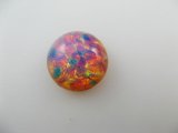 Glass Round Fire Opal Cabochon 15mm