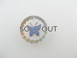 画像1: Butterfly Round Glass Intaglio Pendant【BL】