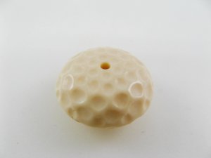 画像1: Vintage Ivory Hammered Spacer Beads(L)