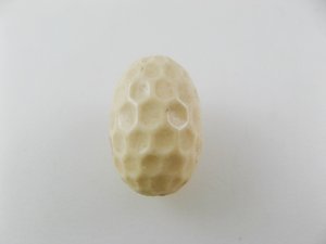 画像1: Vintage Ivory Hammered Oval Beads(L)