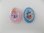 画像1: Vintage Plastic Pastel Flower Oval Cabochon (1)