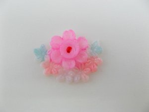 画像1: Vintage Flower Pastel Fan Cluster Cabs