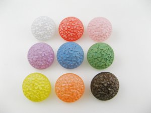 画像1: Vintage Plastic Frost Daisy Button