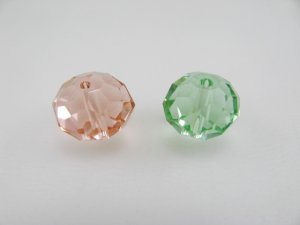 画像1: Vintage Glass Faceted Rondell Beads