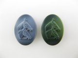 Vintage Marble Glass Embossed Cabochon【Horse】