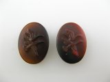 Vintage Marble Glass Embossed Cabochon【Bird】