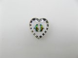 Tiny Penguin Heart Glass Intaglio Pendant