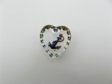 Tiny Anchor Heart Glass Intaglio Pendant 