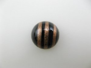 画像1: Vintage Glass GoldxBlack Cabochon 13mm