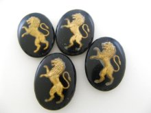 他の写真3: BLACK Lion Glass Intaglio Cabochon【18x13】