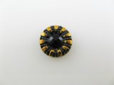 Glass Black Daisy Cabochon 15mm