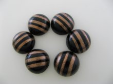 他の写真2: Vintage Glass GoldxBlack Cabochon 13mm