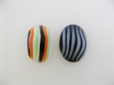 Vintage Candy Stripe Glass Cabochon