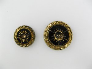 画像1: Vintage Glass Victorian-Cut Round Cabochon