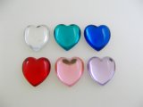 Plastic Clear Foiled Heart Cabochon