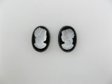 Vintage Plastic Black&Frost Cameo