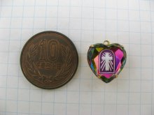 他の写真1: Brass+Cross Heart Glass Intaglio Pendant 