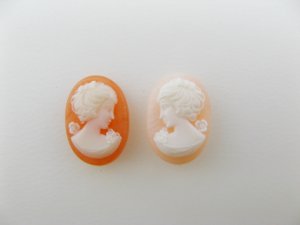 画像1: Vintage Plastic Cameo 14x10mm 