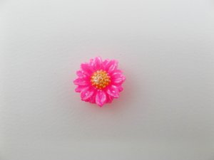 画像1: Vintage Metallic Pink Daisy Cabochon