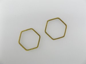 画像1: BRASS Hexagonal Ring 2個いり