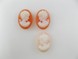 画像1: Vintage Plastic Cameo 18x13mm 