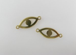 画像1: Brass Eye Connector 2個入り