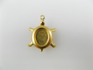 画像1: BRASS Turtle Oval Setting 8x6mm