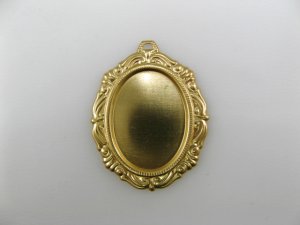 画像1: Brass rococo style frame 25x18mm
