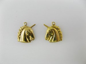画像1: BRASS Unicorn Head 2個入り