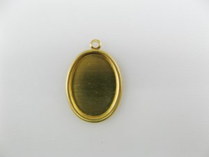 画像1: BRASS Rolled Edge Oval Setting 18x13mm