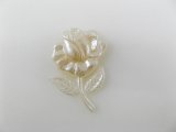 Vintage Plastic Pearlized Flower Cabochon