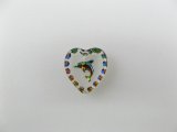 Tiny Dolphin Heart Glass Intaglio Pendant