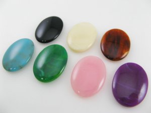 画像2: Plastic Simple Cabochon【Marble】 25x18mm