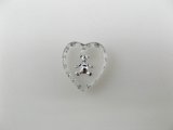 Tiny "Teddy bear" Heart Glass Intaglio Pendant