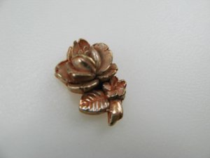 画像2: Vintage Plastic Copperplated Stemmed Rose cabochon
