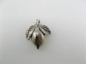 画像1: Vintage Plastic Silverplated Lemon Cabochon
