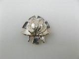 Vintage Plastic Silverplated Rose Flower Cabochon