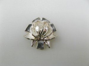 画像1: Vintage Plastic Silverplated Rose Flower Cabochon