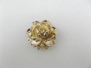 画像1: Vintage Plastic Silverplated Flower Cabochon