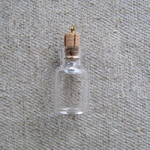 画像1: Glass Cork Mini Bottle charm "Jar"