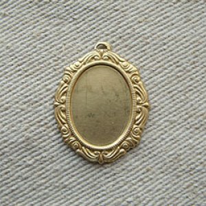 画像1: Brass rococo style frame 18x13mm