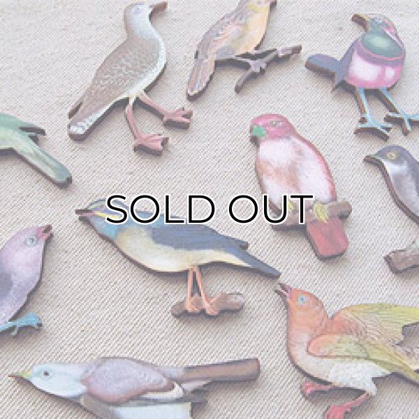 画像1: Print Wooden Charm BIRD (1)