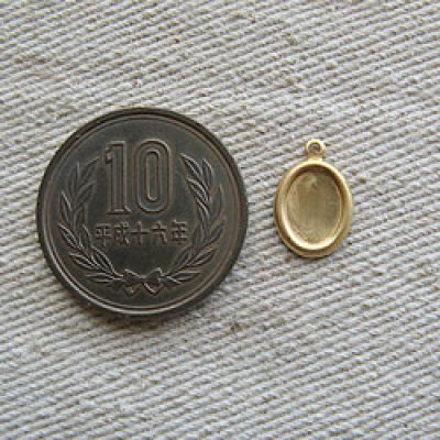 画像1: BRASS Rolled Edge Oval Setting 8x6mm 2個入り